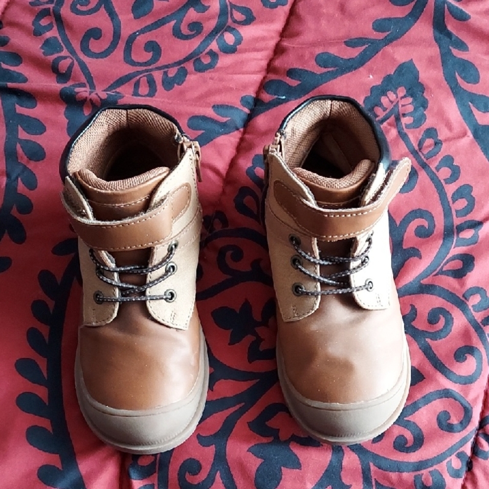 Brown and Tan Kids Boots